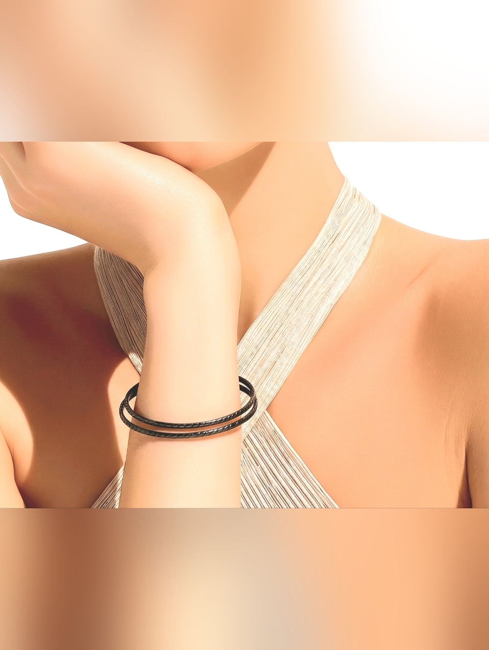 Vintage Bangle Bracelets, Set Of 2, And Silver Hoop Earring Set